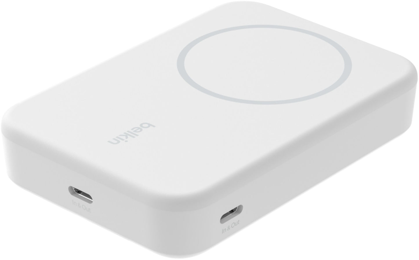 Belkin BoostCharge Pro Wireless Powerbank mit Kickstand, 10000mAh, 15W, FQI, 1 x QI - 1 x USB-C, Weiß BPD008btWH