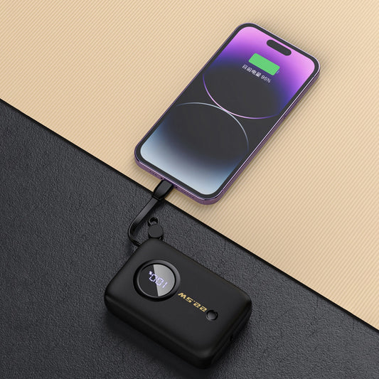 Externer Akku Dudao K14, 10000mAh, 22.5W, QC + PD, 1 x Lightning - 1 x USB-A - 2 x USB-C, Schwarz
