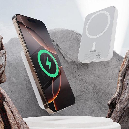 Externer Wireless-Akku Dudao K26, 10000mAh, 20W, PD + FQI, 1 x QI - 1 x USB-C, Weiß