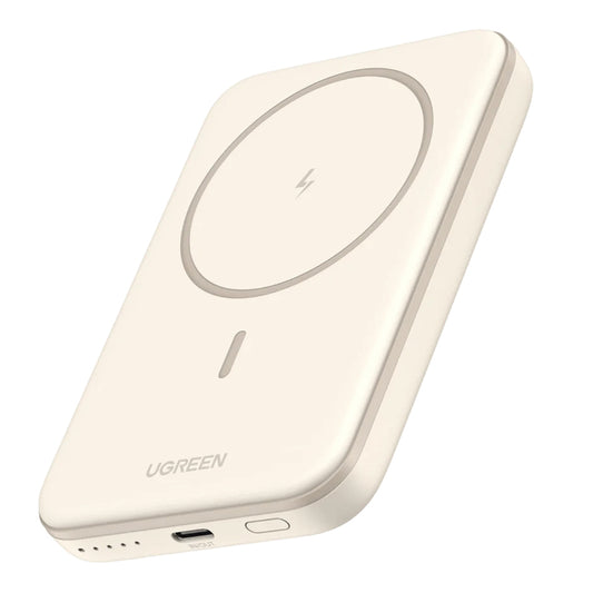 UGREEN PB560 Drahtloser externer Akku, 5000mAh, 15W, PD + QI, 1 x QI - 1 x USB-C, Beige