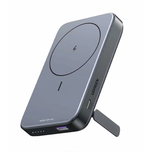 UGREEN PB206 Drahtloser externer Akku, 10000mAh, 20W, QC + PD + FQI, 1 x QI - 1 x USB-A - 1 x USB-C, Grau