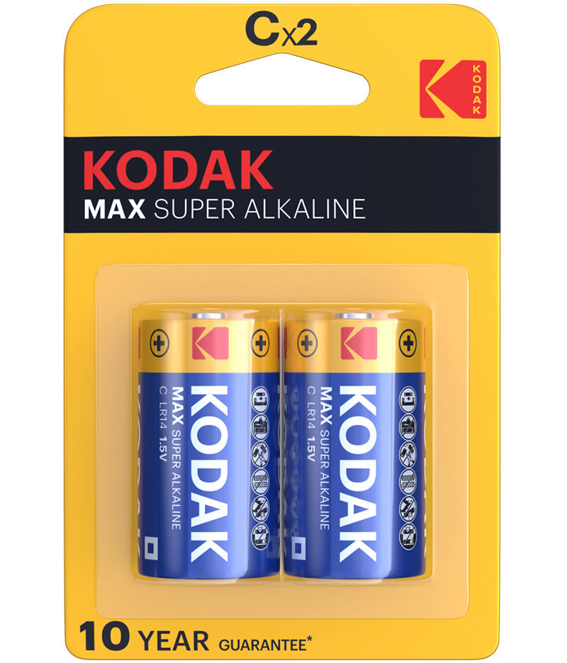 Kodak Max Super Alkaline Batterie, LR14, 2er Set