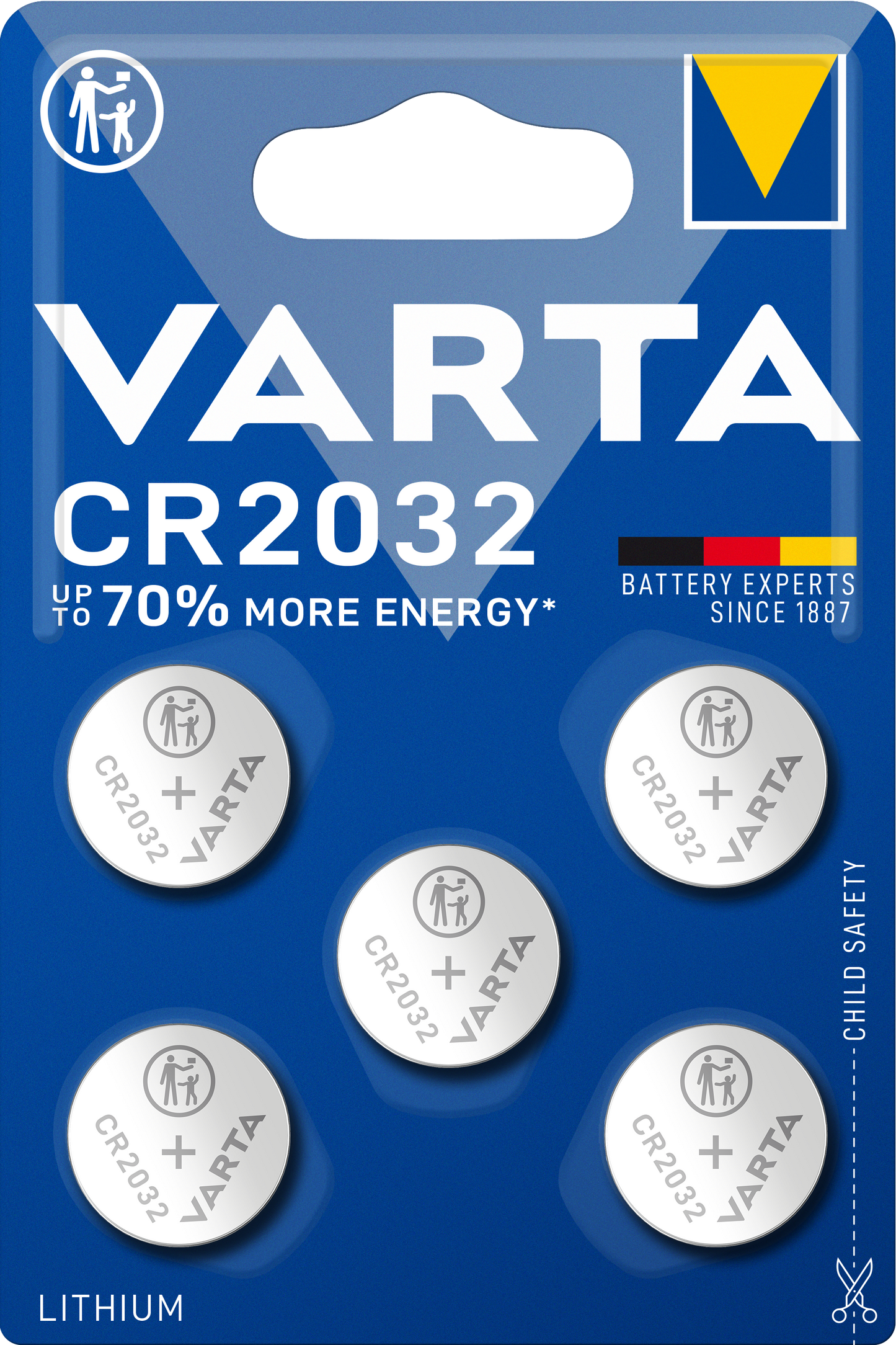 Varta Batterie, CR2032, 5 Stück Set