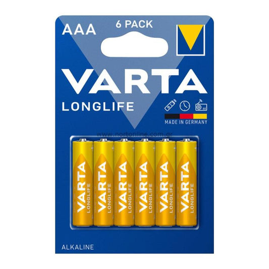 Varta Longlife 4103 Batterien, AAA / LR3, Set 6 Stück