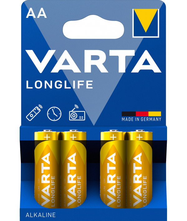 Varta Longlife 4106 Batterien, AA / LR6, Satz 4 Stück