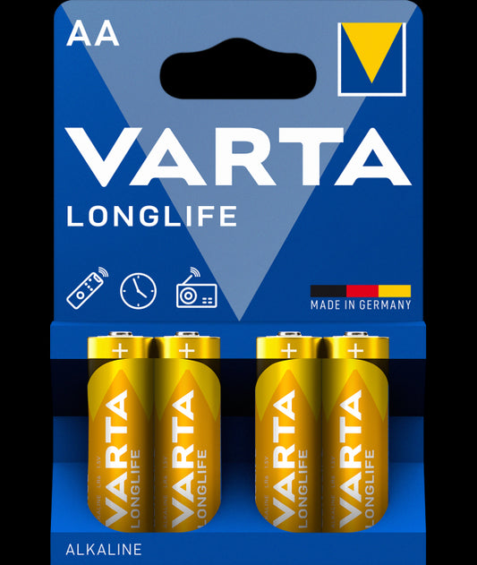 Varta Longlife 4106 batteries, AA / LR6, Set 4 pieces