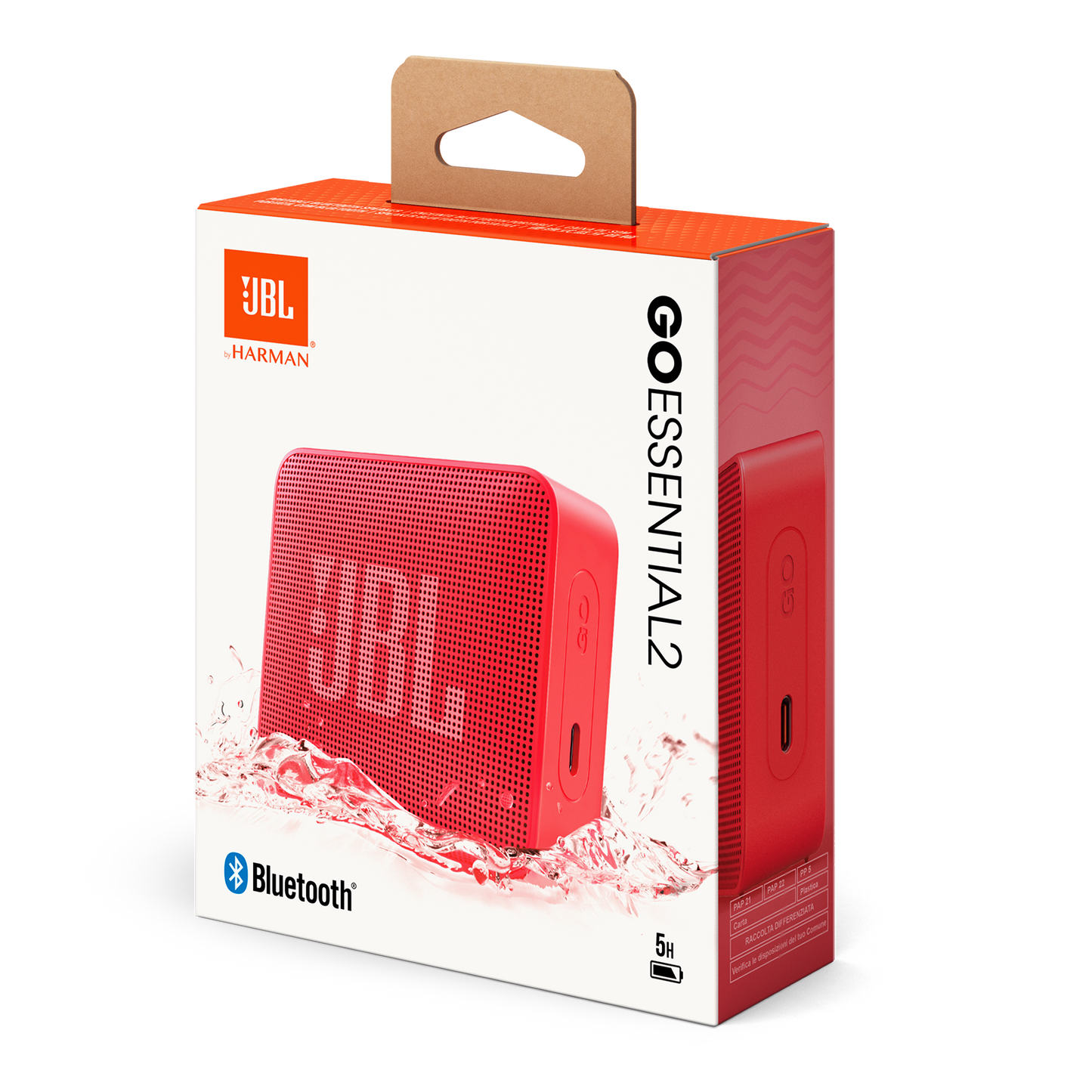 Tragbarer Bluetooth-Lautsprecher JBL Go Essential 2, 3.1W, Pro Sound, wasserdicht, Rot JBLGOES2REDCN