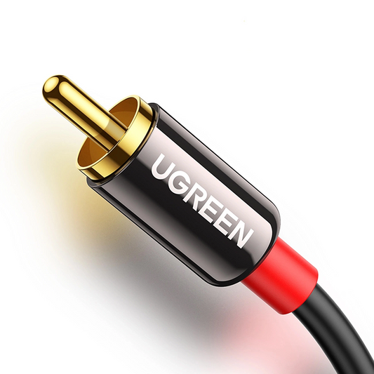 Audio-Kabel 3.5mm - 2 x RCA UGREEN AV116, 1m, Schwarz
