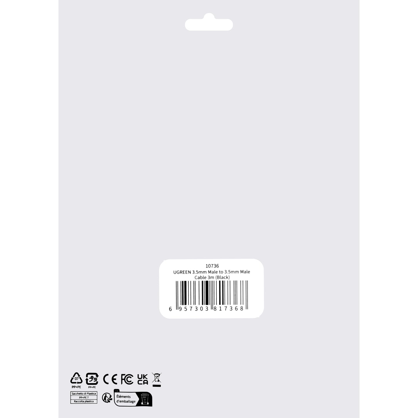 Audio-Kabel 3.5mm - 3.5mm UGREEN AV119, 3m, Schwarz