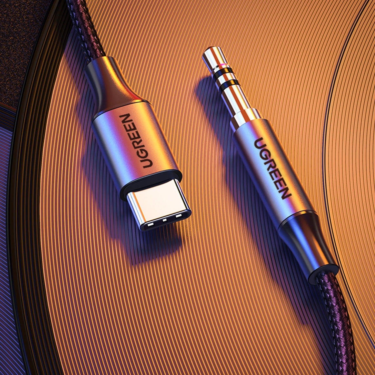 UGREEN AV143 USB-C to 3.5mm Audio Cable, 1m, Gray