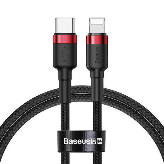 Daten- und Ladekabel USB-C - Lightning Baseus Cafule, 18W, 1m, Rot CATLKLF-91