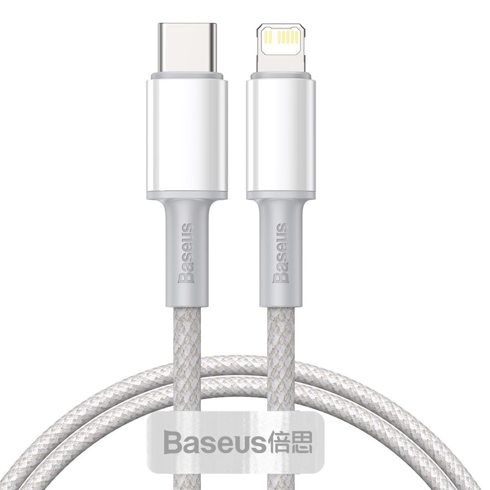 Baseus High Density Braided USB-C auf Lightning Kabel 20W 2m | Weiß