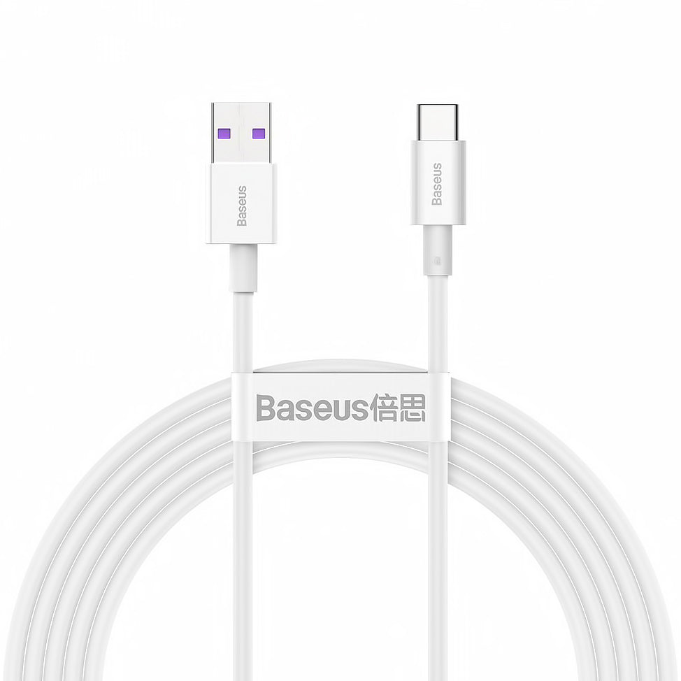 Daten- und Ladekabel USB-A - USB-C Baseus Superior Series, 66W, 2m, Weiß CATYS-A02