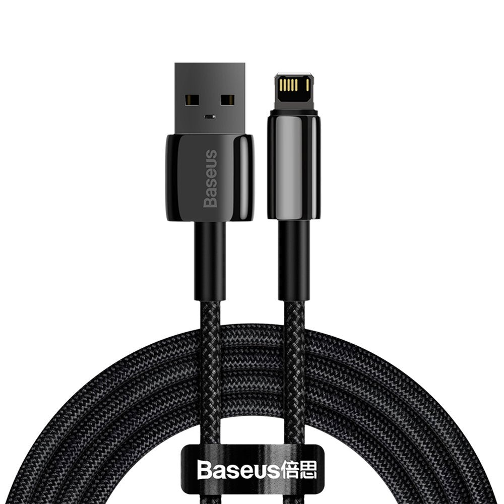 USB- und Ladekabel Lightning Baseus Tungsten Gold, 2m, 2.4A, Schwarz CALWJ-A01