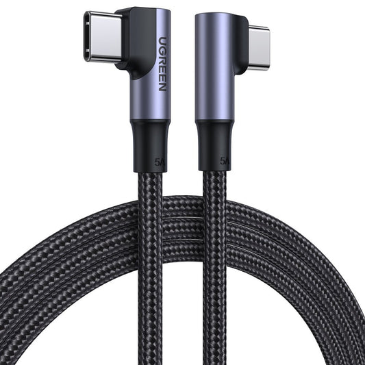 USB-C Daten- und Ladekabel - USB-C UGREEN US335 Gewinkelt, 100W, 1m, Schwarz