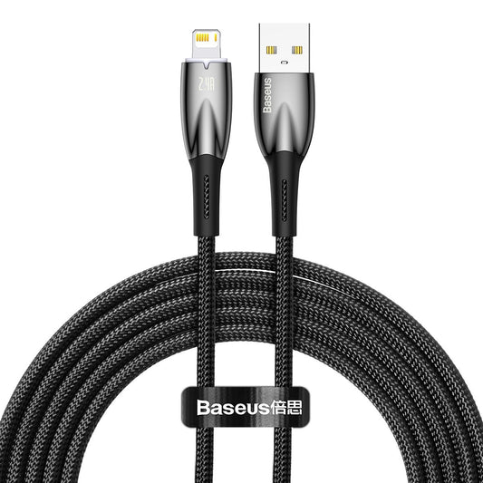 Baseus Glimmer Series USB-A - Lightning Daten- und Ladekabel, 20W, 2m, Schwarz