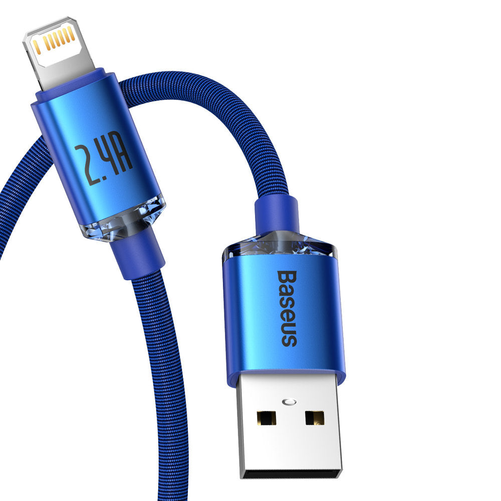 Baseus Crystal Shine USB-A auf Lightning Kabel 18W 1.2m | Blau | Textil