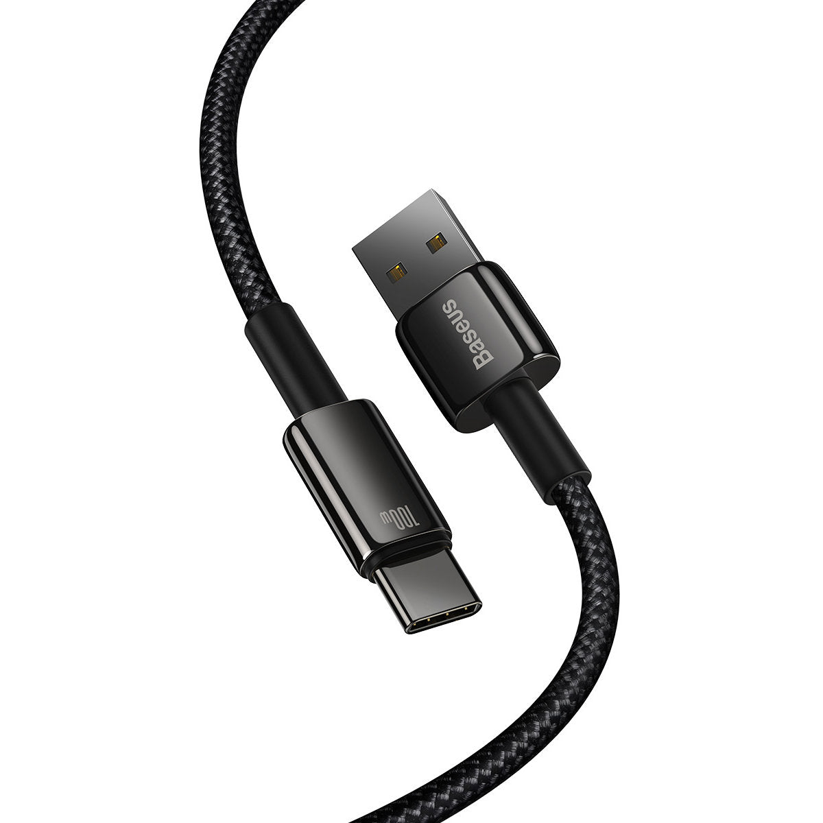 USB-A auf USB-C Baseus Tungsten Gold, 100W, 2m, Schwarz CAWJ00010101