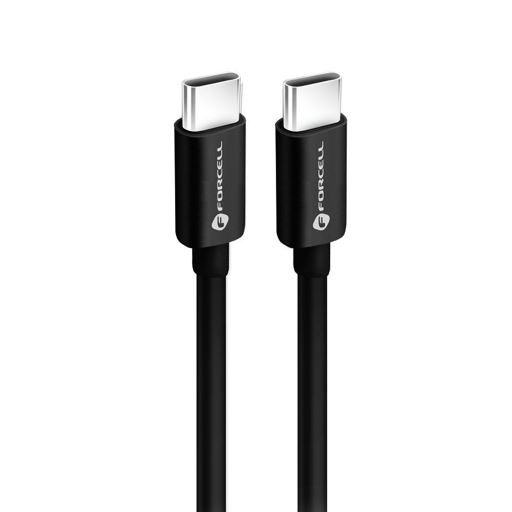 Forcell F-Energy C338 USB-C auf USB-C Kabel 60W 0.25m | Schwarz | 10 Gbit/s