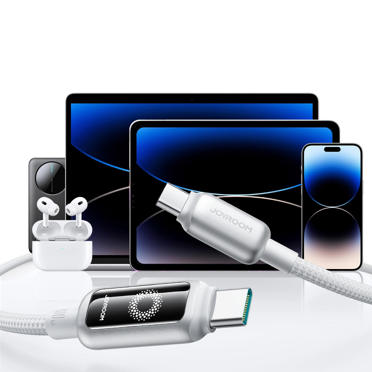 Daten- und Ladekabel USB-C - USB-C Joyroom S-A55 StarFlight Display, 100W, 1.2m, Weiß