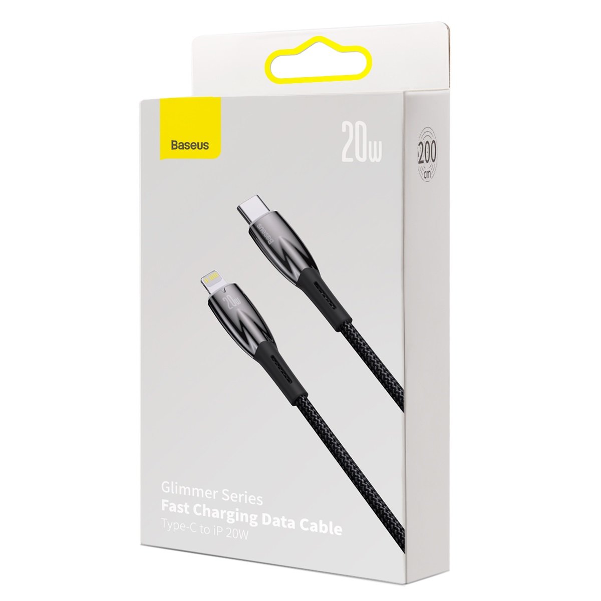 Baseus Glimmer Series USB-C auf Lightning Kabel 20W 2m | Schwarz
