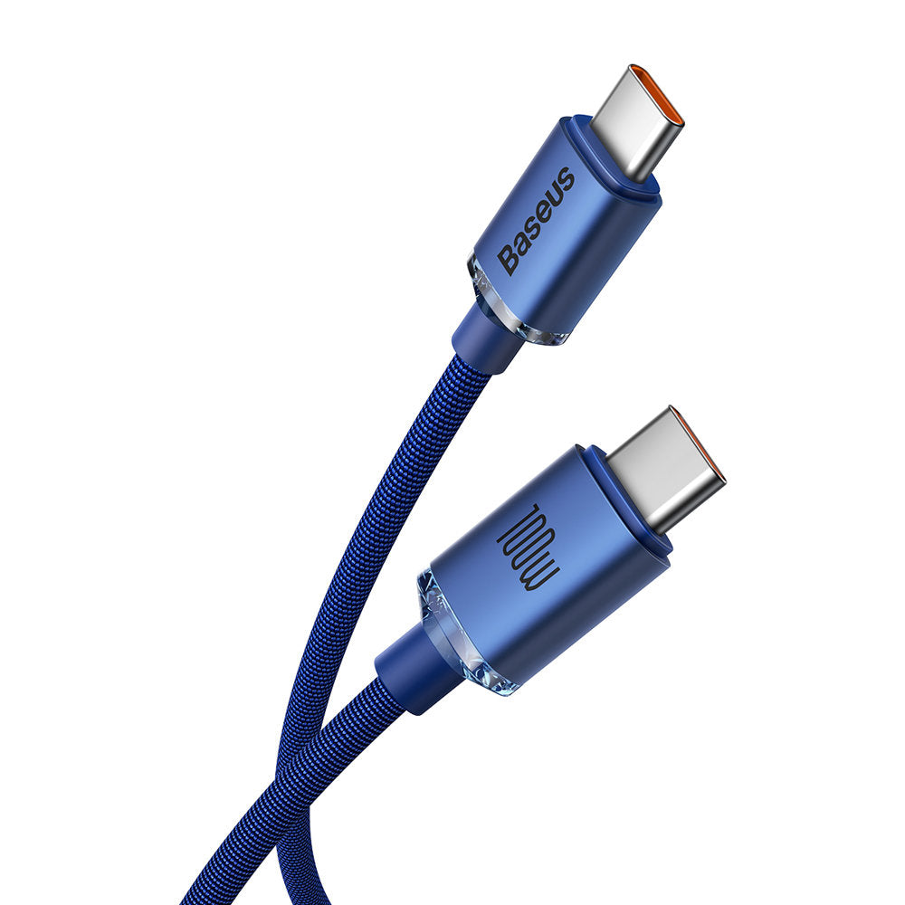 Baseus Crystal Shine USB-C auf USB-C Kabel 100W 2m | Blau | Textil