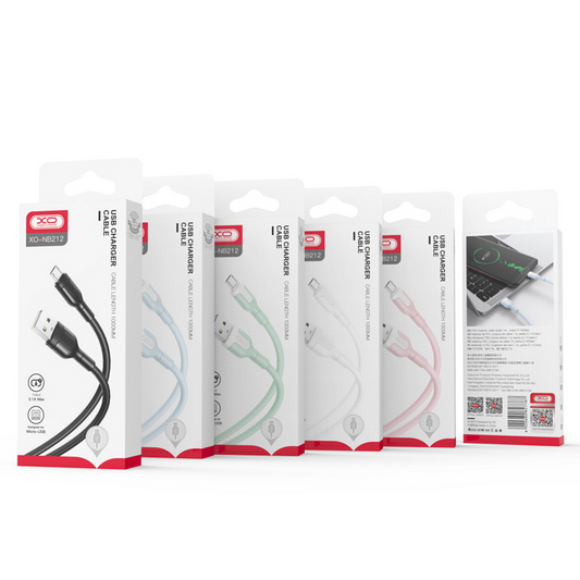 Daten- und Ladekabel USB-A - microUSB XO Design NB212, 18W, 1m, Weiß