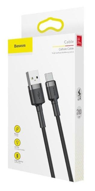 Daten- und Ladekabel USB-A - USB-C Baseus Cafule, 18W, 2m, Grau CATKLF-CG1