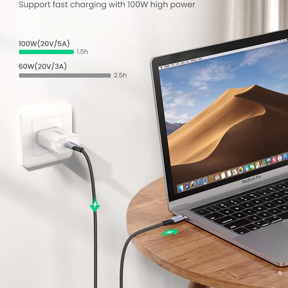 USB-C Daten- und Ladekabel - USB-C UGREEN US355, 100W, 1m, Schwarz