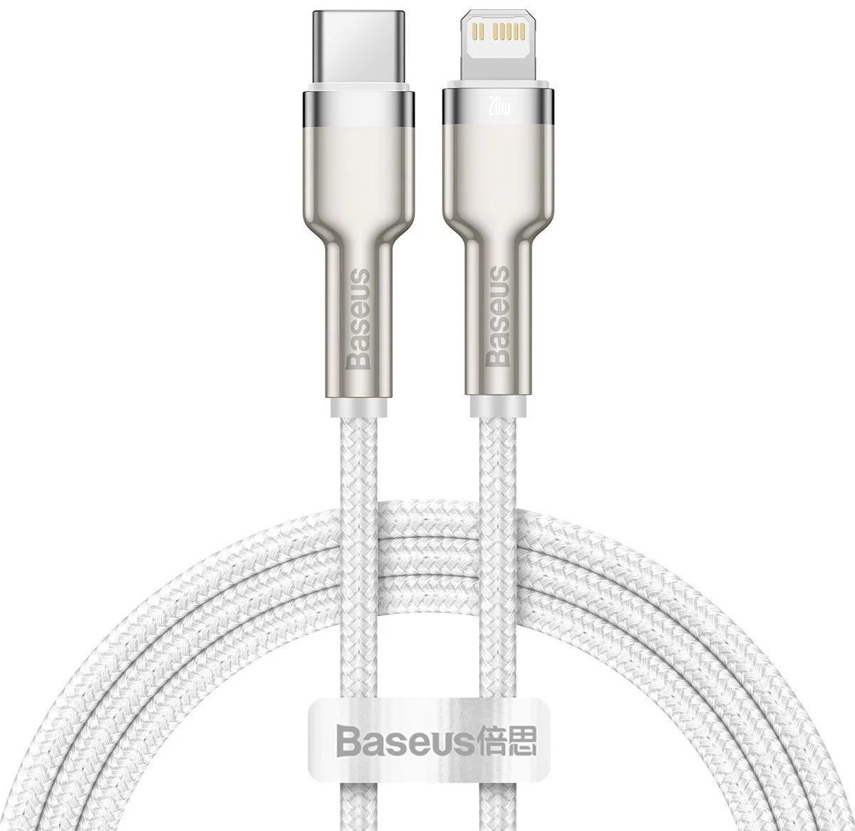 Baseus Cafule Metal USB-C auf Lightning Kabel 20W 1m | Weiß | PD & Nylon