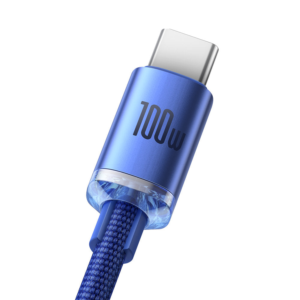 USB-A zu USB-C Baseus Crystal Shine Series Daten- und Ladekabel, 100W, 2m, Blau CAJY000503