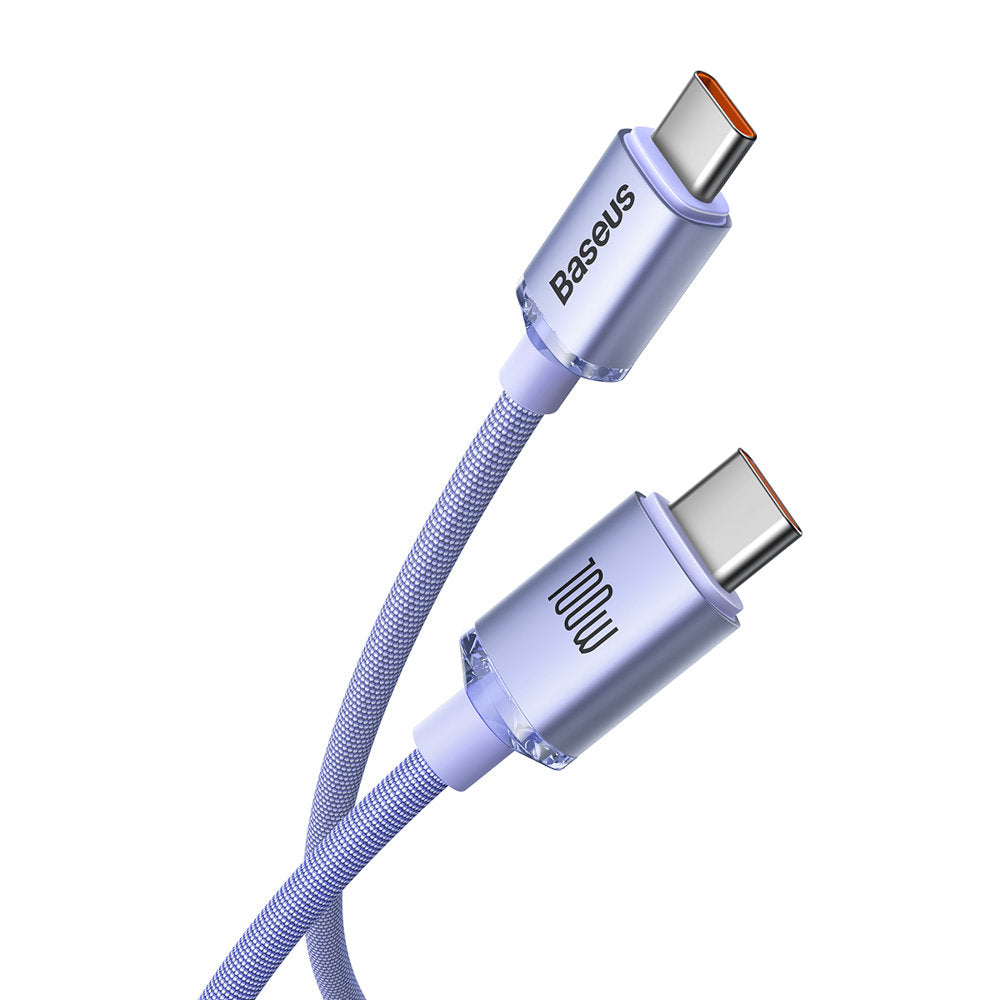 USB-C Data and Charging Cable - USB-C Baseus Crystal Shine Series, 100W, 1.2m, Purple CAJY000605