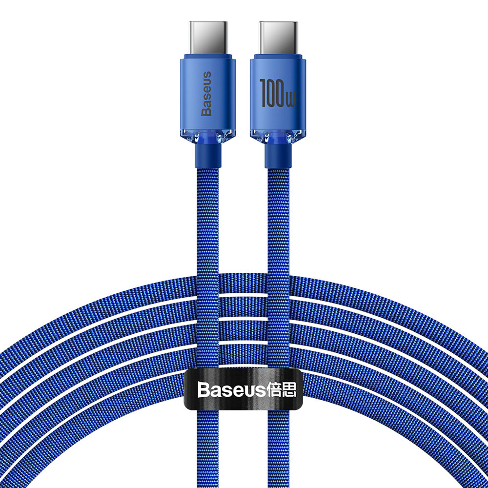Baseus Crystal Shine USB-C auf USB-C Kabel 100W 2m | Blau | Textil