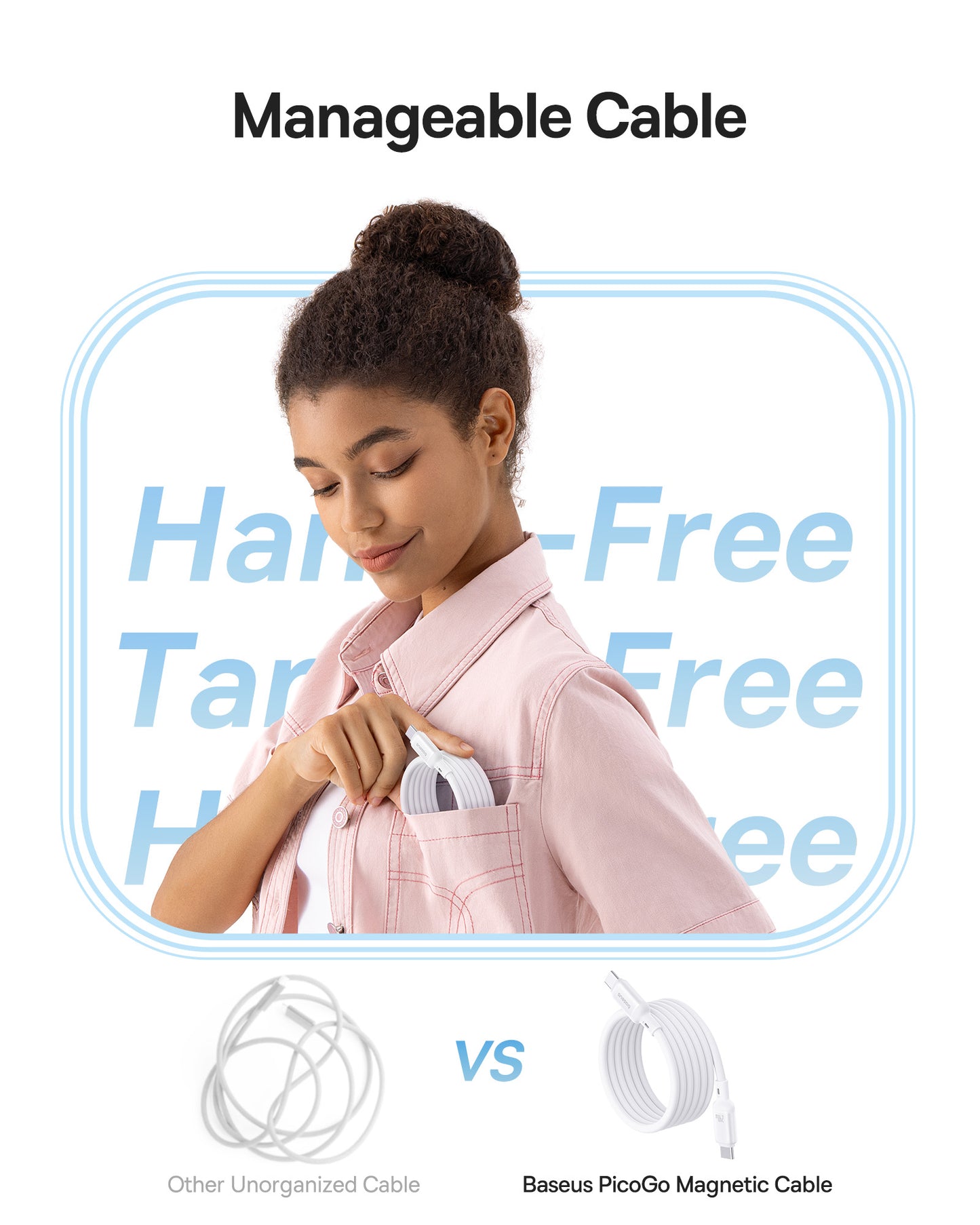 USB-C Data and Charging Cable - USB-C Baseus PicoGo, 240W, 1m, White P10376800211-00