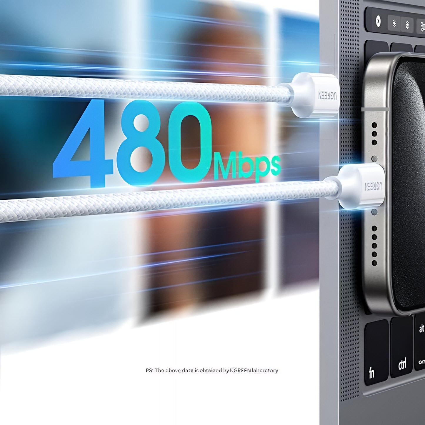 USB-C zu USB-C Daten- und Ladekabel UGREEN L501, 60W, 2m, Schwarz