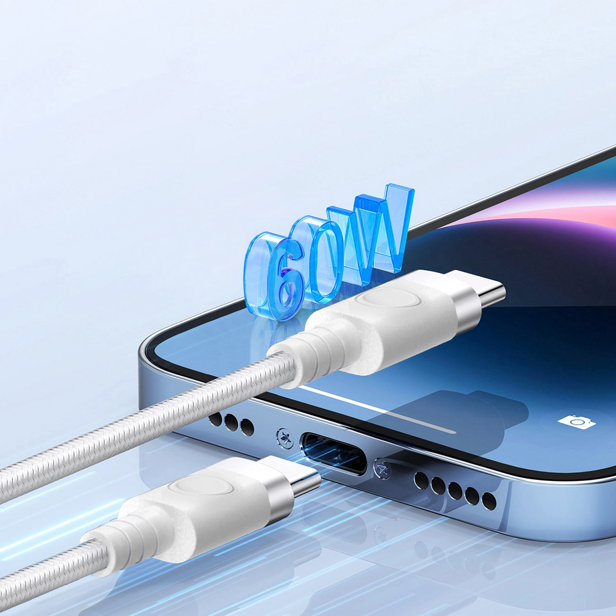 USB-C Daten- und Ladekabel - USB-C Orico CDX, 60W, 1m, Weiß