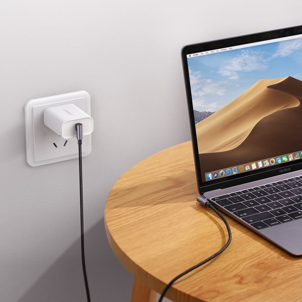 USB-C Data and Charging Cable - USB-C UGREEN US323 USB-C Angled, 60W, 1m, Black