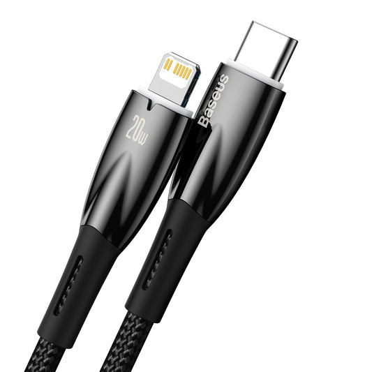Baseus Glimmer Series USB-C - Lightning Daten- und Ladekabel, 20W, 2m, Schwarz CADH00010101