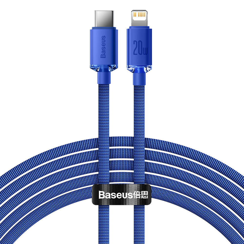Baseus Crystal Shine Serie USB-C - Lightning Daten- und Ladekabel, 20W, 2m, Blau CAJY000303
