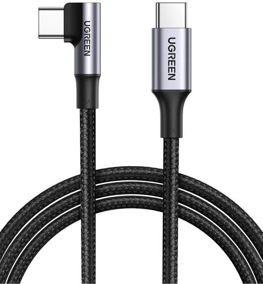 USB-C Daten- und Ladekabel - USB-C UGREEN US334 Gewinkelt, 100W, 1m, Schwarz