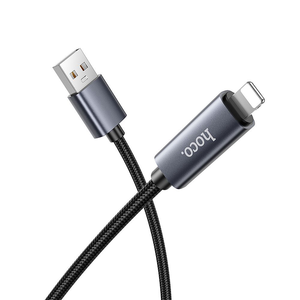 Daten- und Ladekabel USB-A - Lightning HOCO Display X112, 18W, 1m, Schwarz