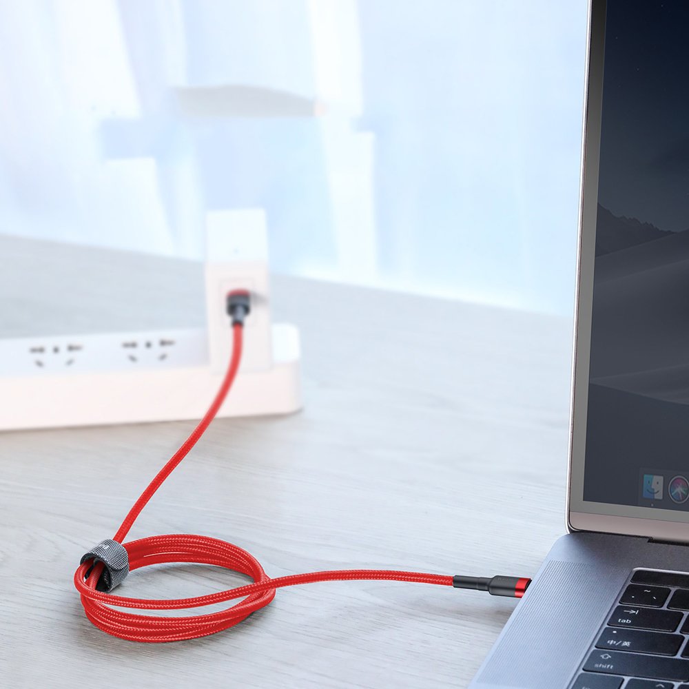 USB-C Daten- und Ladekabel - USB-C Baseus Cafule, 60W, 2m, Rot CATKLF-H09