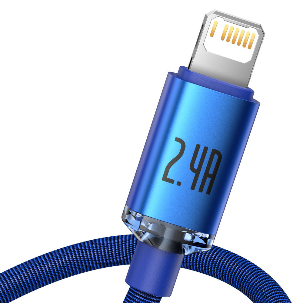 Baseus Crystal Shine USB-A auf Lightning Kabel 18W 1.2m | Blau | Textil