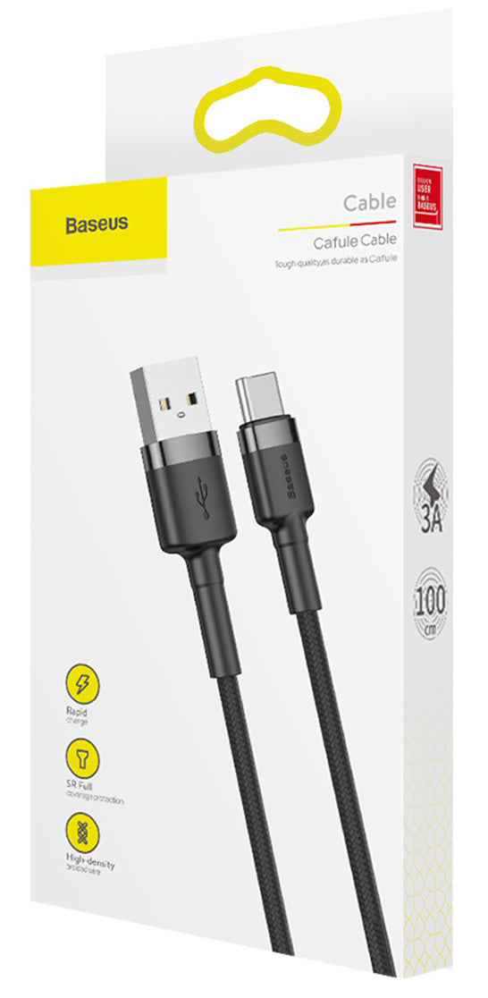 Daten- und Ladekabel USB-A - USB-C Baseus Cafule, 60W, 1m, Grau CATKLF-BG1