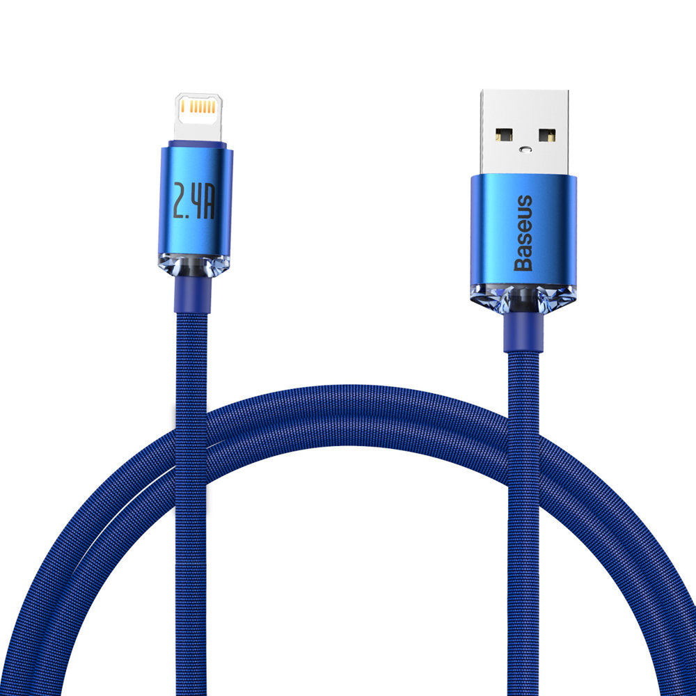 Baseus Crystal Shine USB-A auf Lightning Kabel 18W 1.2m | Blau | Textil