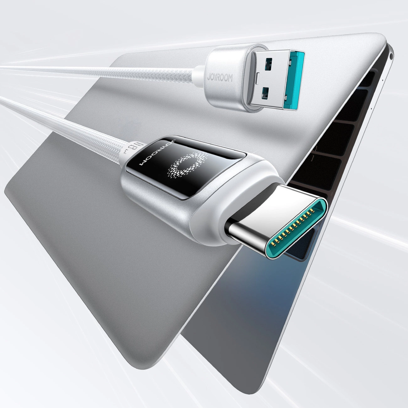 Daten- und Ladekabel USB-A - USB-C Joyroom S-A55 StarFlight Display, 66W, 1.2m, Weiß