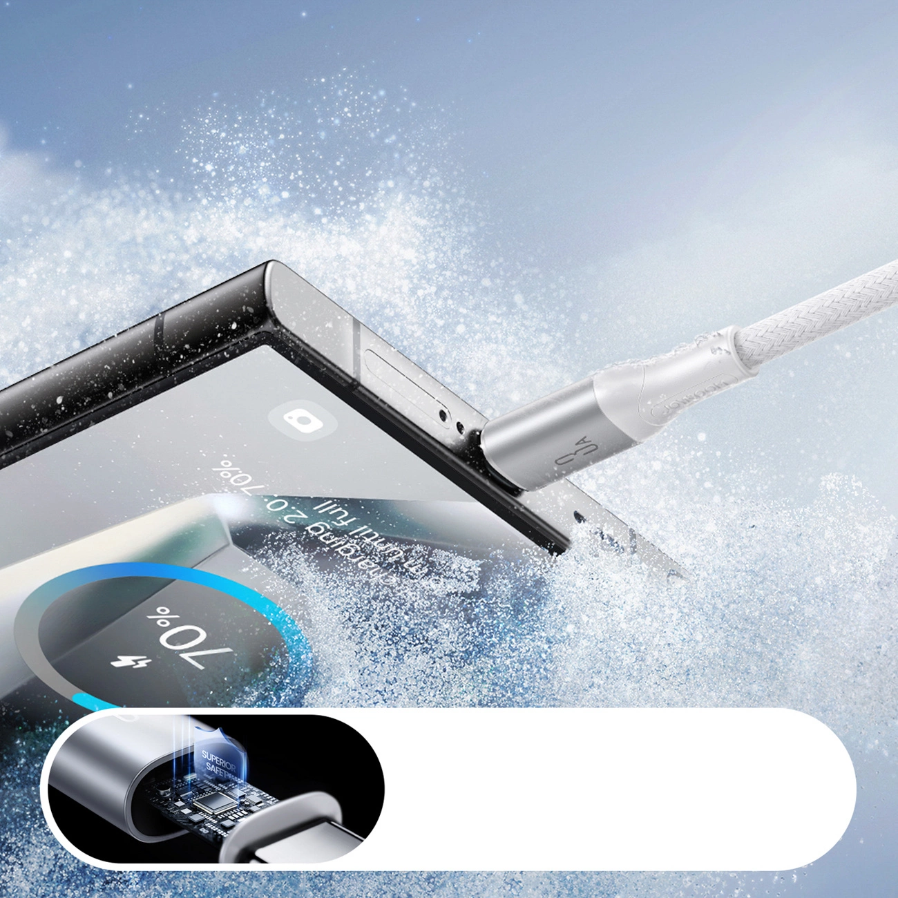 Daten- und Ladekabel USB-A - USB-C Joyroom S-A28 Flash, 18W, 1m, Weiß