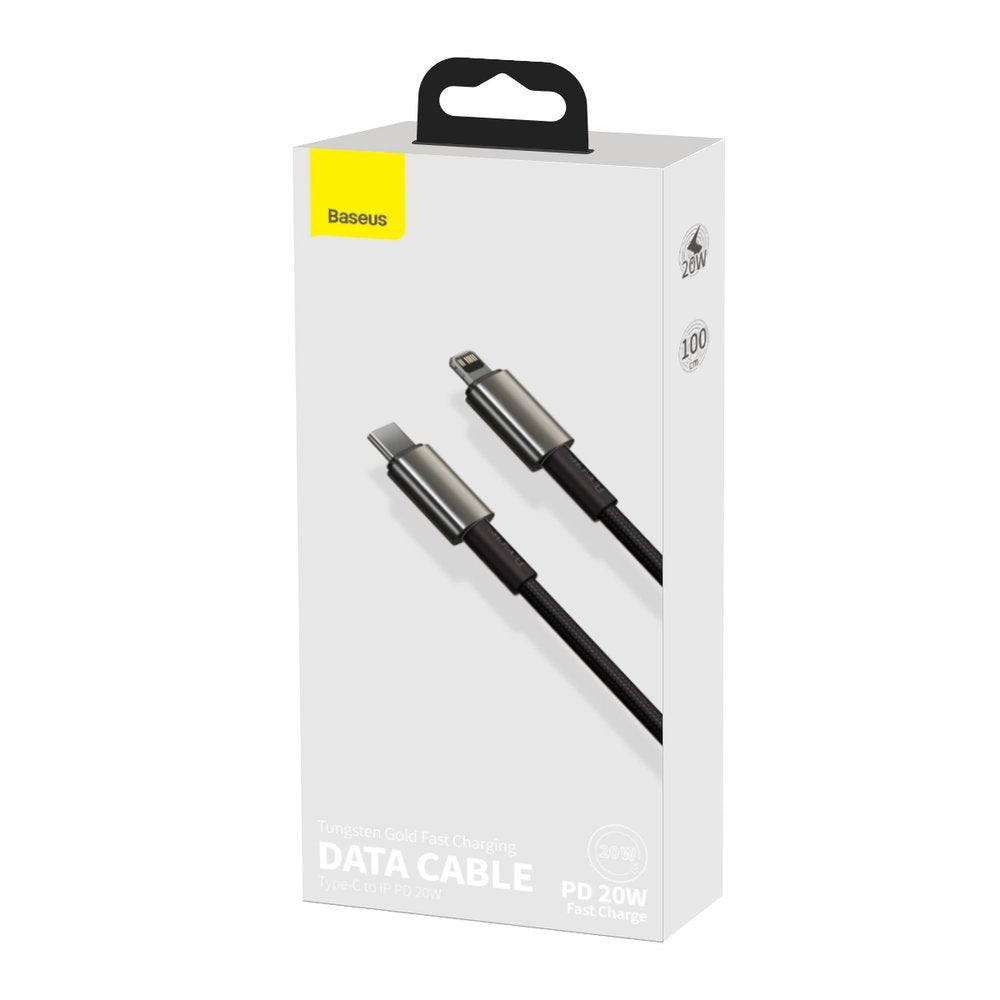 Baseus Tungsten Gold USB-C auf Lightning Kabel 20W 1m | Schwarz