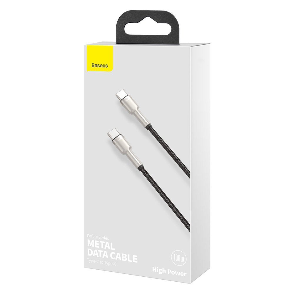 USB-C Daten- und Ladekabel - USB-C Baseus Cafule Metal Series, 100W, 1m, Schwarz CATJK-C01