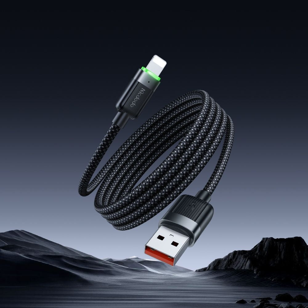 USB-A - Lightning McDodo CA-6000 Selbstwickelndes Daten- und Ladekabel, 18W, 1.2m, Schwarz